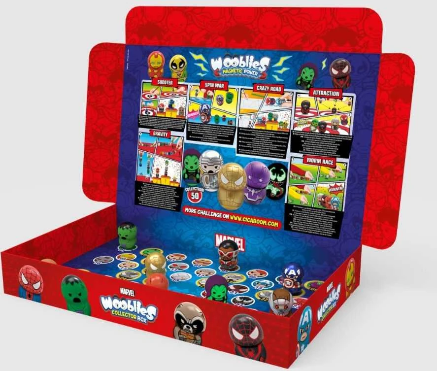 Figūrėlė Tm Toys Marvel Wooblies - skrzynka kolekcjonerka + 4 figurki (WBM006)