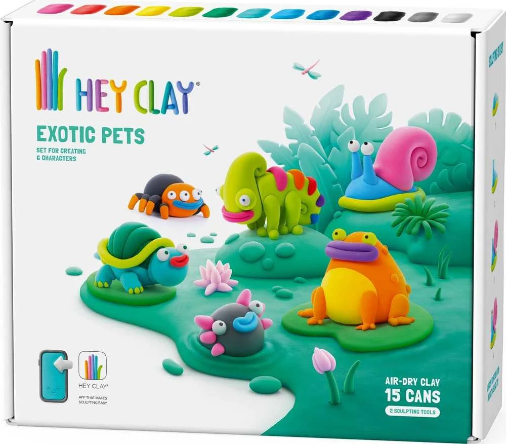 TM Toys Rankdarbių rinkinys Hey Clay egzotiniai gyvūnai