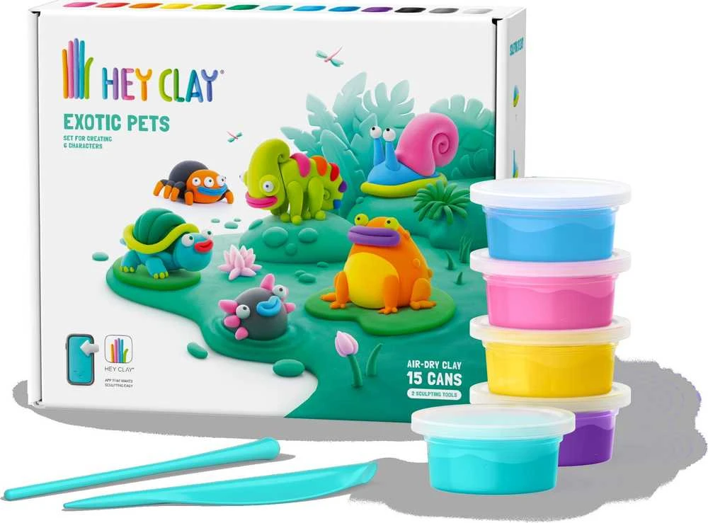 TM Toys Rankdarbių rinkinys Hey Clay egzotiniai gyvūnai