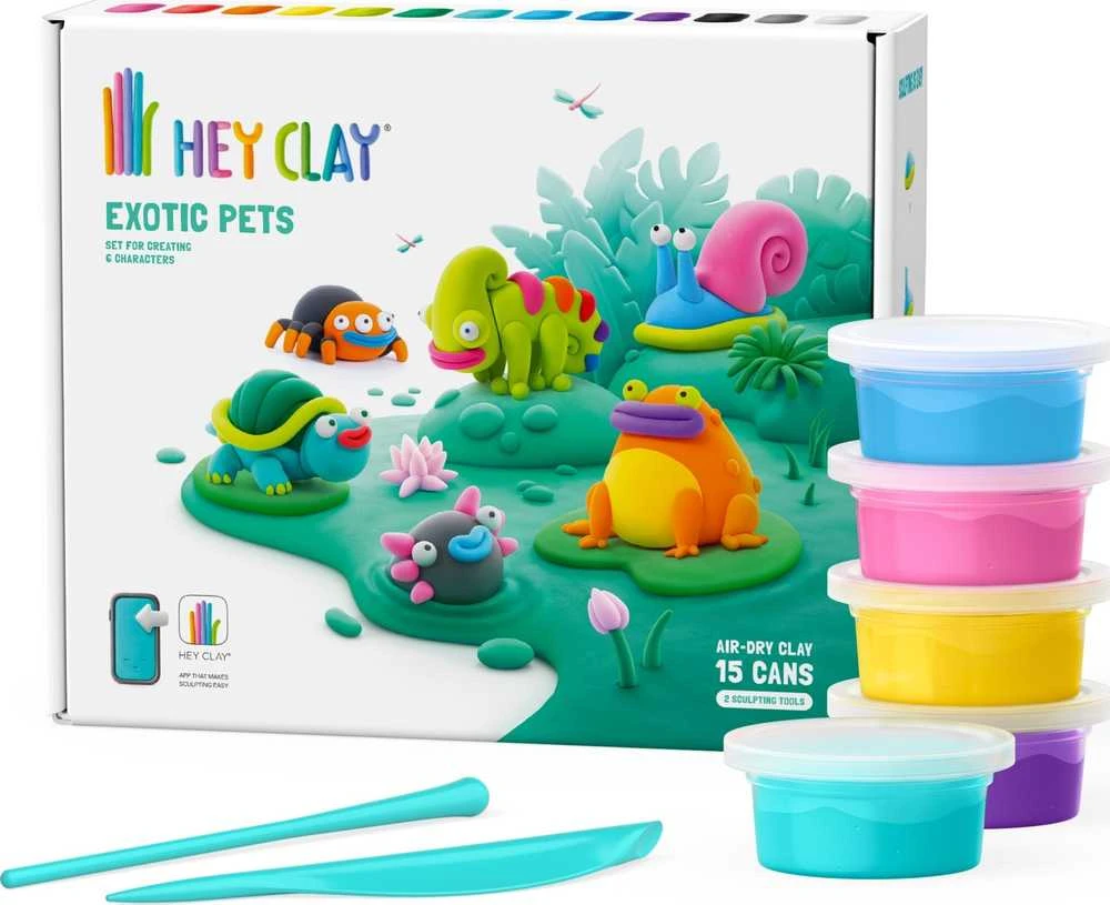 TM Toys Rankdarbių rinkinys Hey Clay egzotiniai gyvūnai