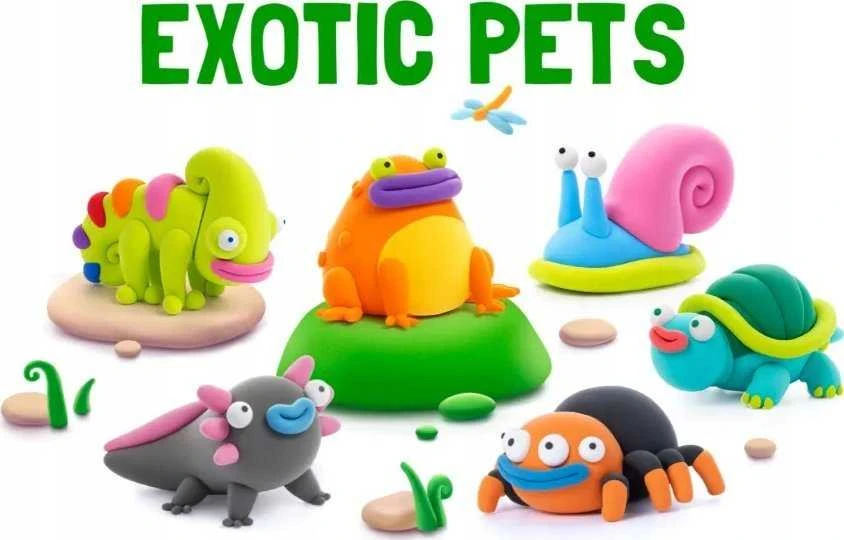 TM Toys Rankdarbių rinkinys Hey Clay egzotiniai gyvūnai