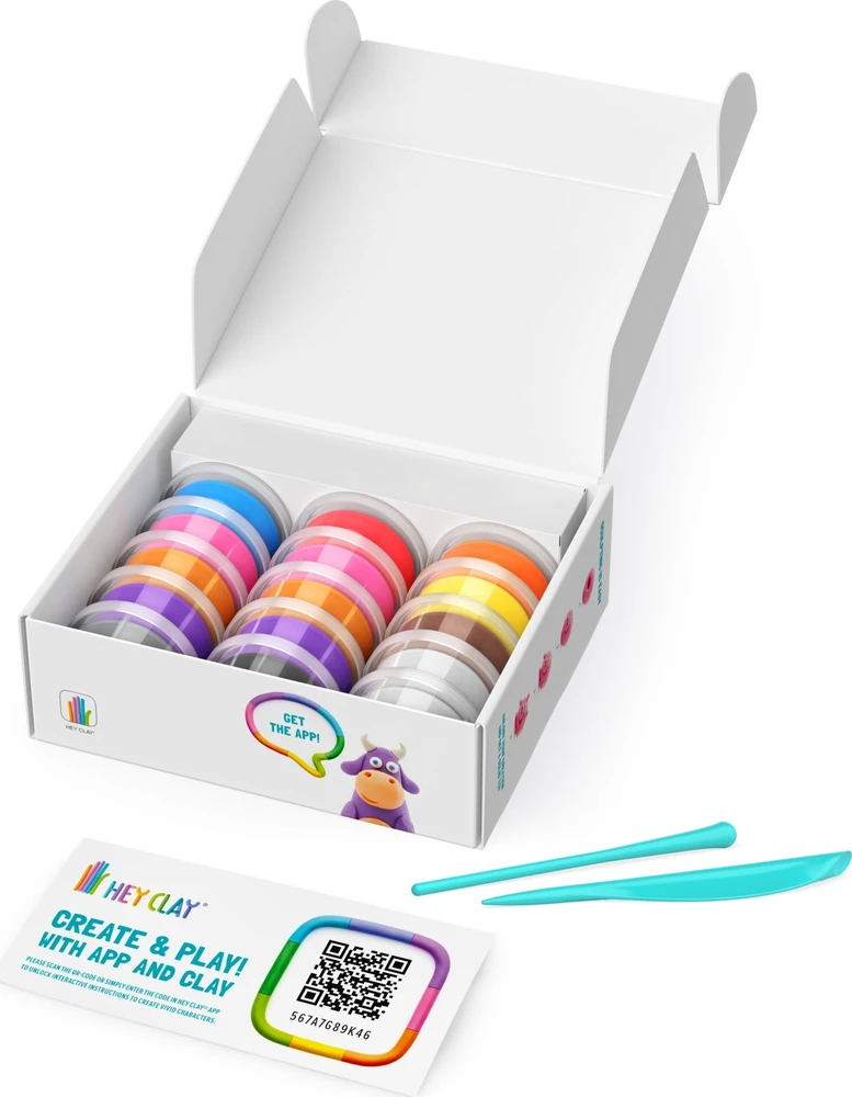 TM Toys Rankdarbių rinkinys Hey Clay gyvūnai 15 spalvų