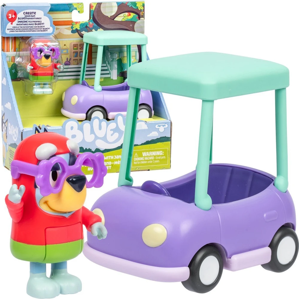 TM Toys Bluey Mėlynos močiutės automobilis ir Džanet