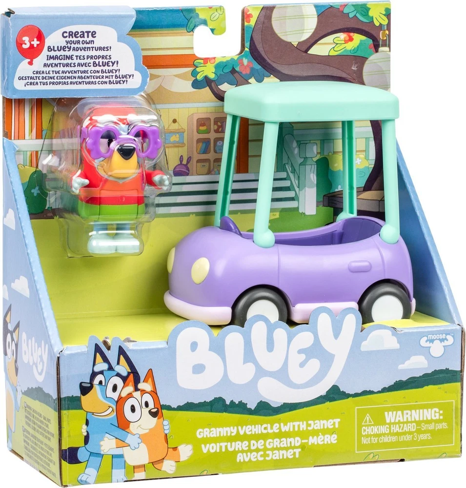 TM Toys Bluey Mėlynos močiutės automobilis ir Džanet