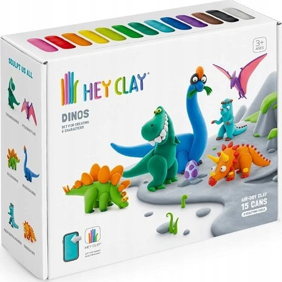TM Toys HEY CLAY - DINOZAURŲ RINKINYS, TM ŽAISLAI