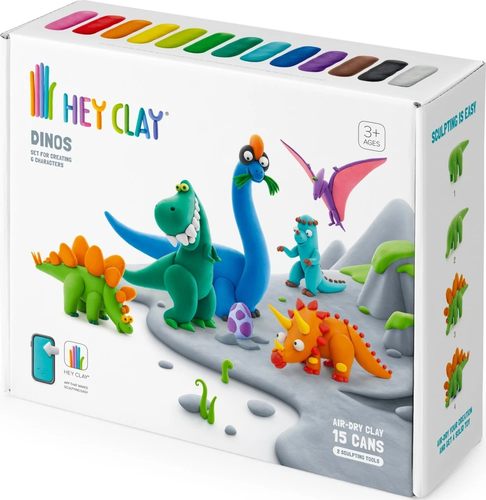 TM Toys HEY CLAY - DINOZAURŲ RINKINYS, TM ŽAISLAI