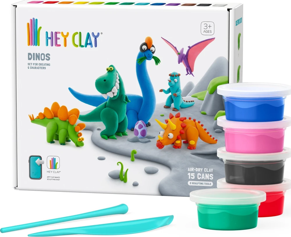 TM Toys HEY CLAY - DINOZAURŲ RINKINYS, TM ŽAISLAI