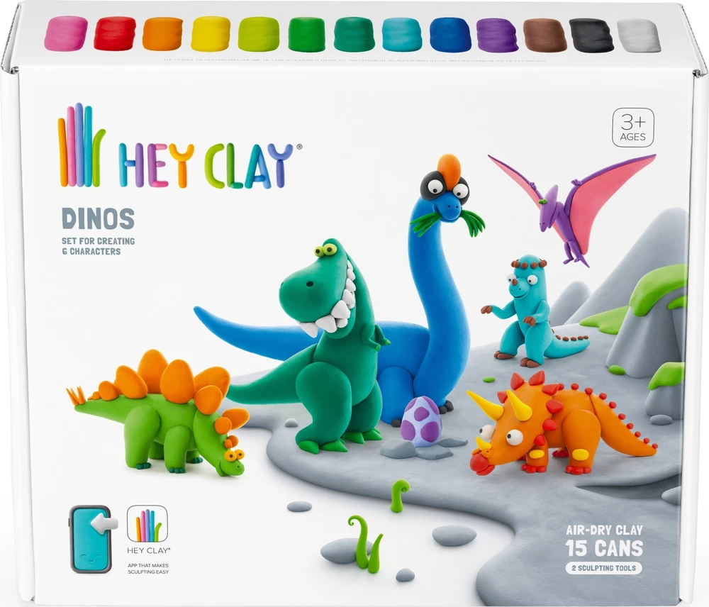 TM Toys HEY CLAY - DINOZAURŲ RINKINYS, TM ŽAISLAI
