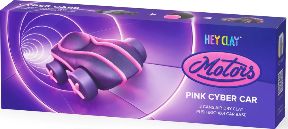 Tm Toys TMT HeyClay masa plast.Cyber auto rožinė 04451