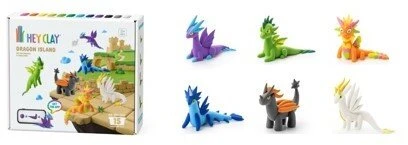 TM Toys Kūrybinis rinkinys Hey Clay - Drakonų sala su priedais