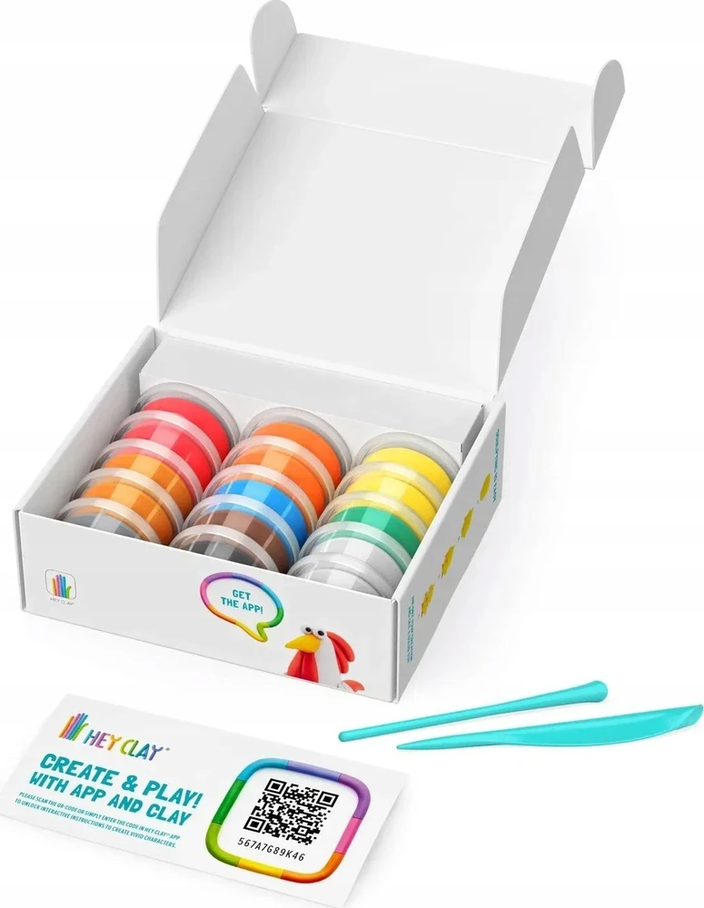 TM Toys Rankdarbių rinkinys Hey Clay paukščiai iš ūkio 15 vnt