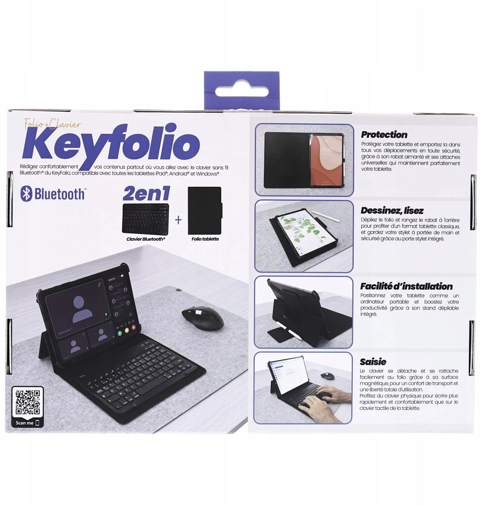 TnB Bluetooth klaviatūra su magnetiniu dėklu 10-11'' planšetiniams kompiuteriams, laikiklis, 3 viename rinkinys / Tabkbmag11 (SB12252)
