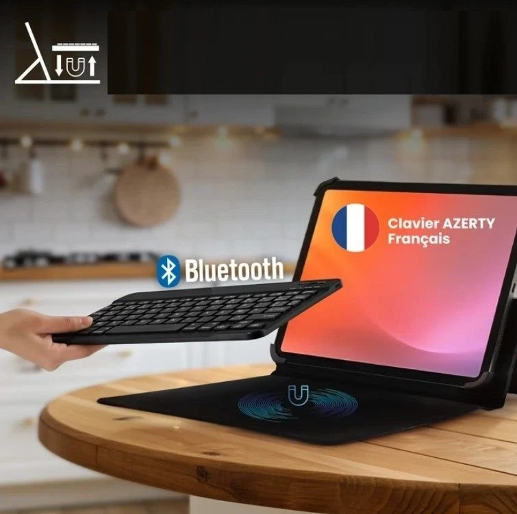 TnB Bluetooth klaviatūra su magnetiniu dėklu 10-11'' planšetiniams kompiuteriams, laikiklis, 3 viename rinkinys / Tabkbmag11 (SB12252)