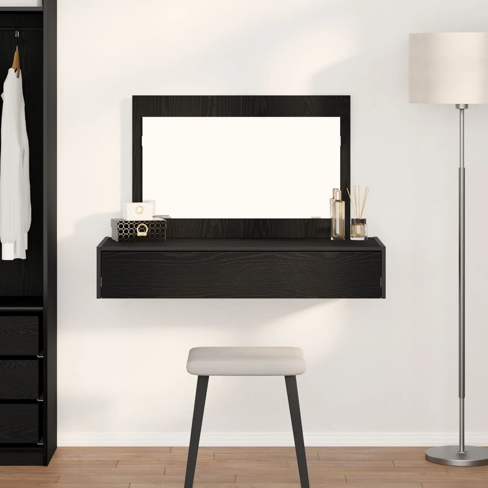 Makiažo stalas Juoda 100 x 40 x 70 cm Apdirbta mediena