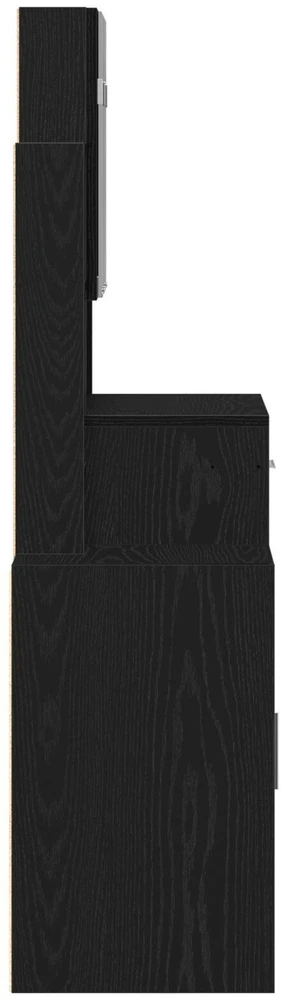 Makiažo stalas Juodas ąžuolas 80 x 35 x 132 cm Apdirbta mediena