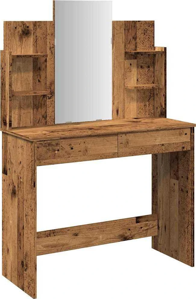 tualetinis staliukas su veidrodžiu Old Wood 96x39x142 cm