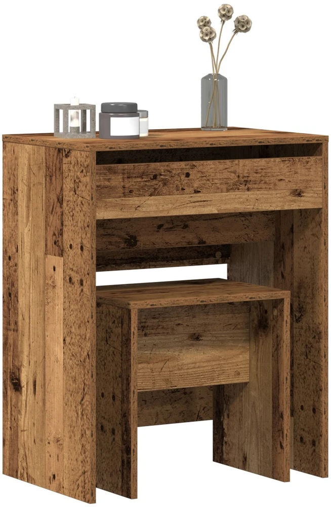 Kosmetinis staliukas 2 vnt. Senovinis medis 60 x 40 x 75 cm