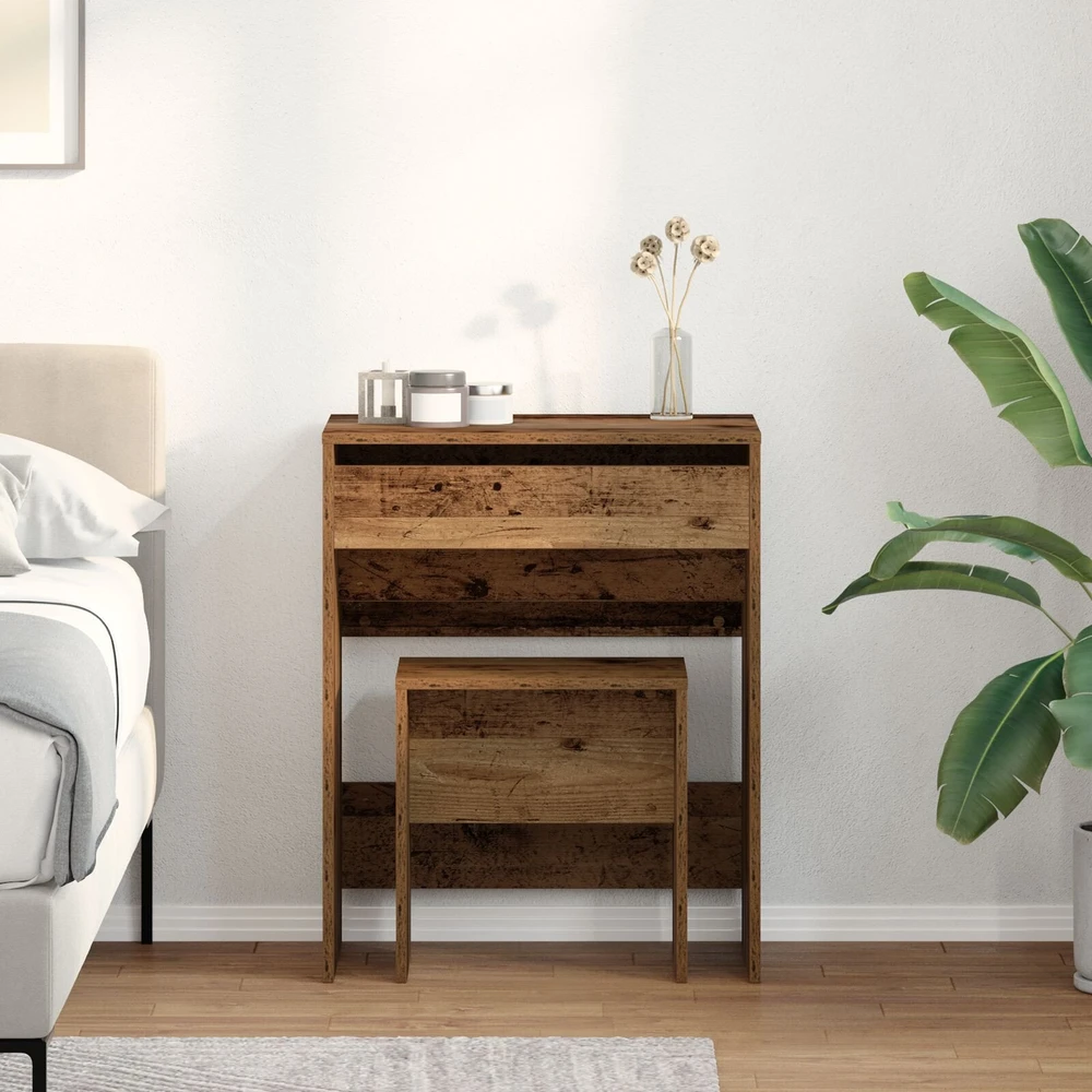 Kosmetinis staliukas 2 vnt. Senovinis medis 60 x 40 x 75 cm
