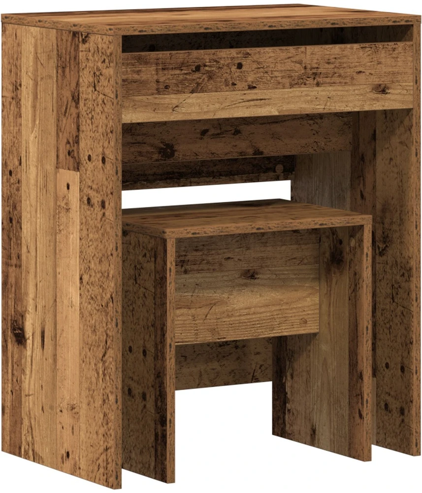 Kosmetinis staliukas 2 vnt. Senovinis medis 60 x 40 x 75 cm