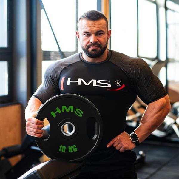 TOG10 2 x 10 kg olimpinės lėkštės su guma, 2 x 10 kg HMS