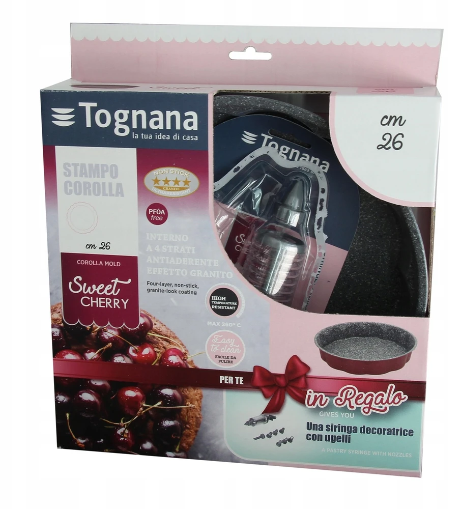 Tognana Apvali bordo spalvos skarda 26cm ir dekoravimo rinkinys W4444B1GGBOA