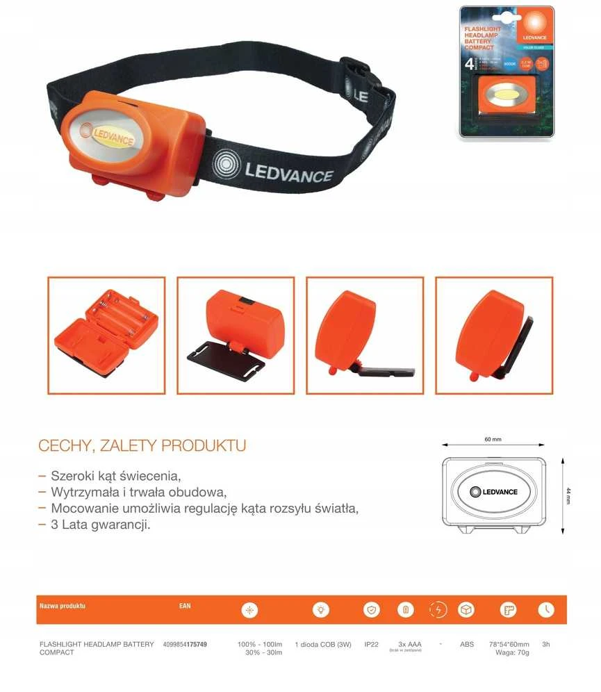 Ledvance ŽIBINTUVĖLIS GALV 2.2W 100LM 3XAAA IP22