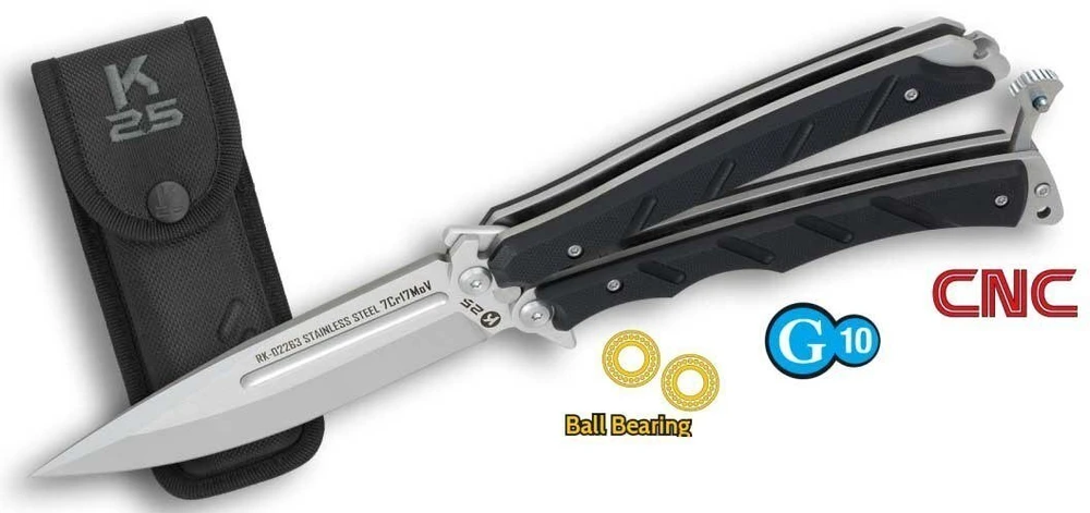 TOGO Nóż K25 02263 Balisong CNC Blade Ball Bearing (01RU02263)