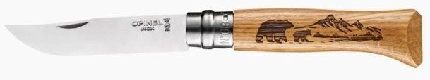 Opinel peilis 8 nerūdijančio plieno ąžuolo Animal serijos - lokys
