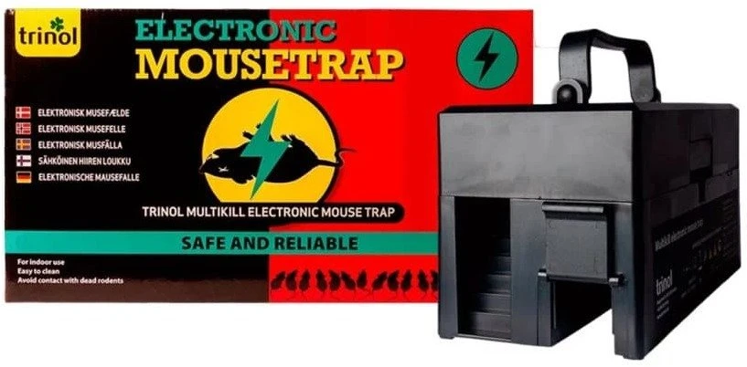TOGO Trinol Pułapka na myszy elektroniczna Multi Multikill - 10 mus ad gange 4xAA batterier medfølger nie