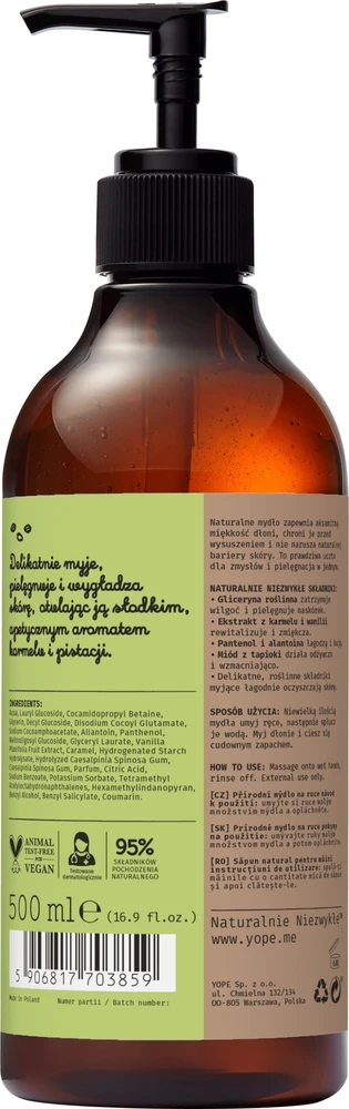 Togo Yope Natūralus karamelės ir pistacijų rankų muilas 500ml