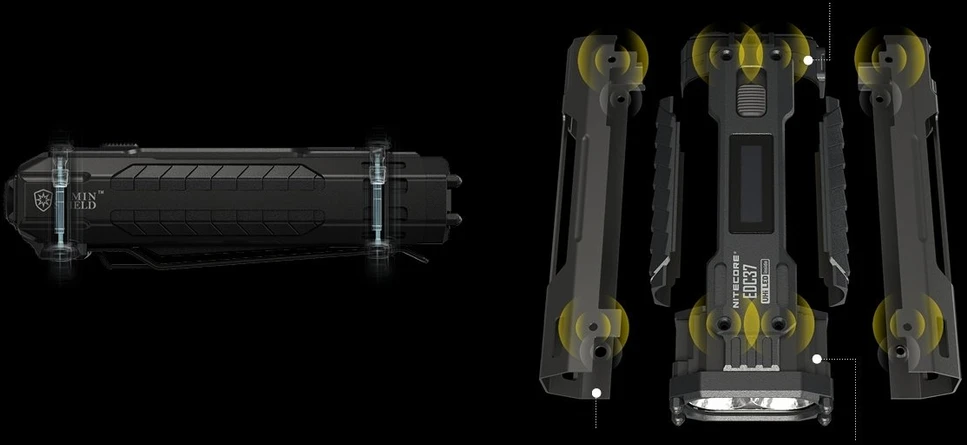 Nitecore EDC37 8000 lm USB-C įkraunamas plokščias EDC žibintuvėlis