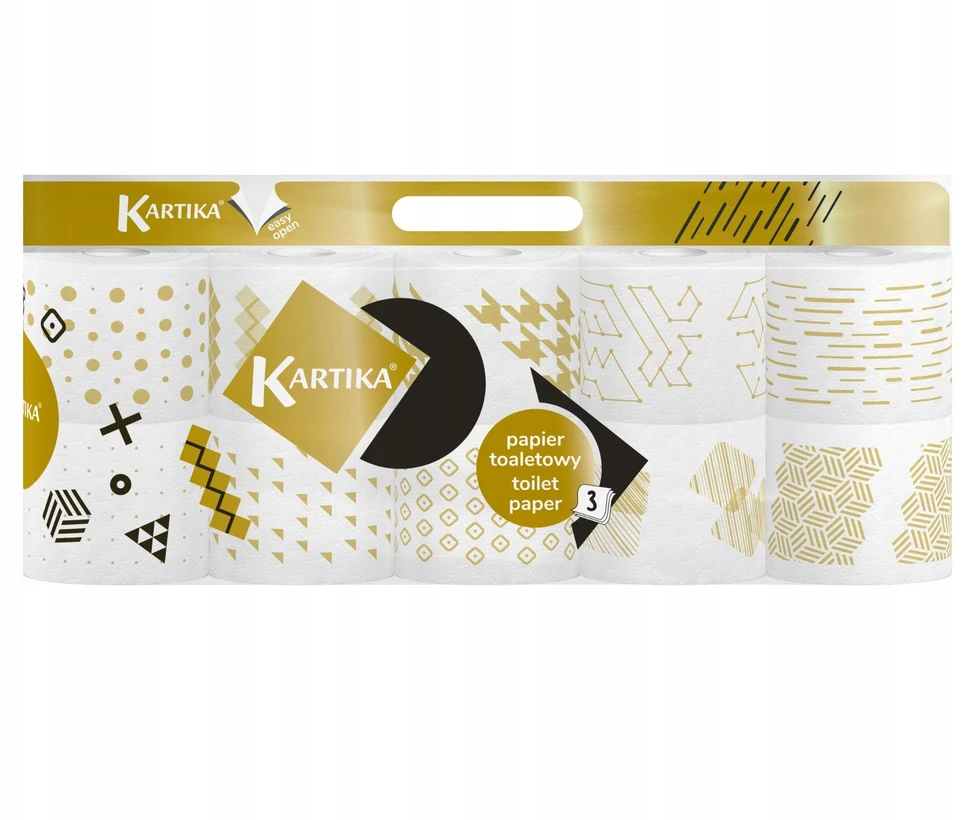 Tualetinis popierius Kartika Juodas 200lap,10vnt, 3sl