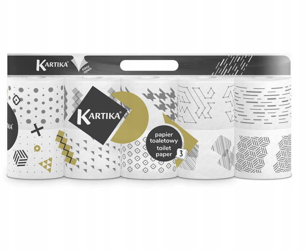 Tualetinis popierius Kartika Juodas 200lap,10vnt, 3sl