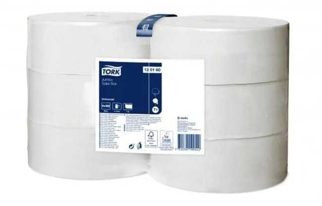 Valiklis Nezatříděno Tork Papier toaletowy Jumbo T1 Universal 1-warstwowy 120160 6 rulonów na karton