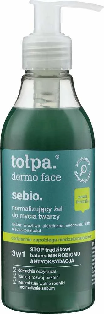 Tolpa TOŁPA Dermo Face Sebio Normalizuojantis veido prausimo gelis 3in1 195 ml