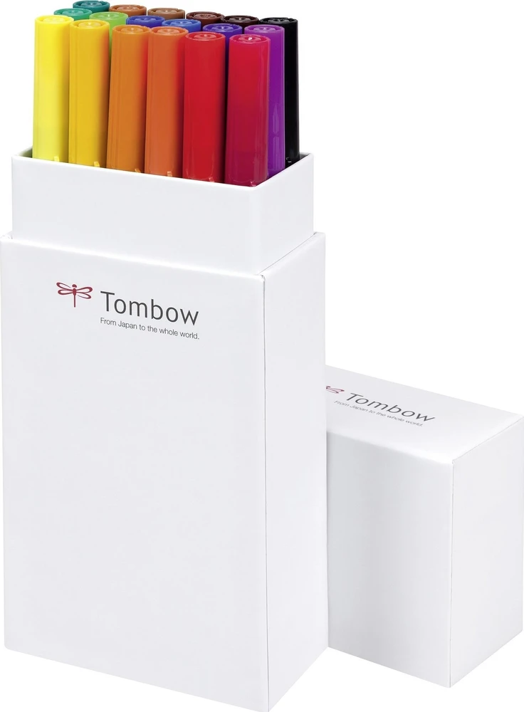 Tombow Tombow ABT-18P-1, 18 spalvų, Daugiaspalvis, Kulkos antgalis ir antgalis, 0,8 mm, 1 cm, Juodas