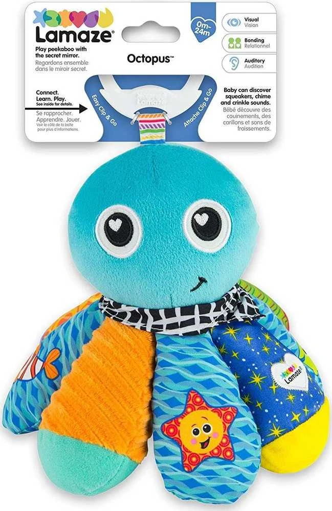 Lamaze Pakabinamas kelioninis kūdikio žaislas „Aštuonkojis Semas“