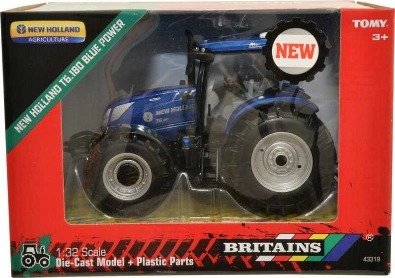 Žaislinis traktorius New Holland T6.180 mėlynas TOMY