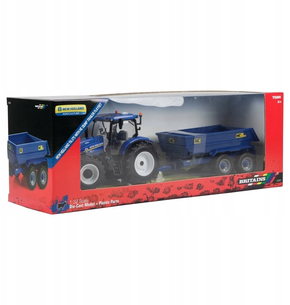 TOMY Britains New Holland T6 traktorius + priekaba.43268/3