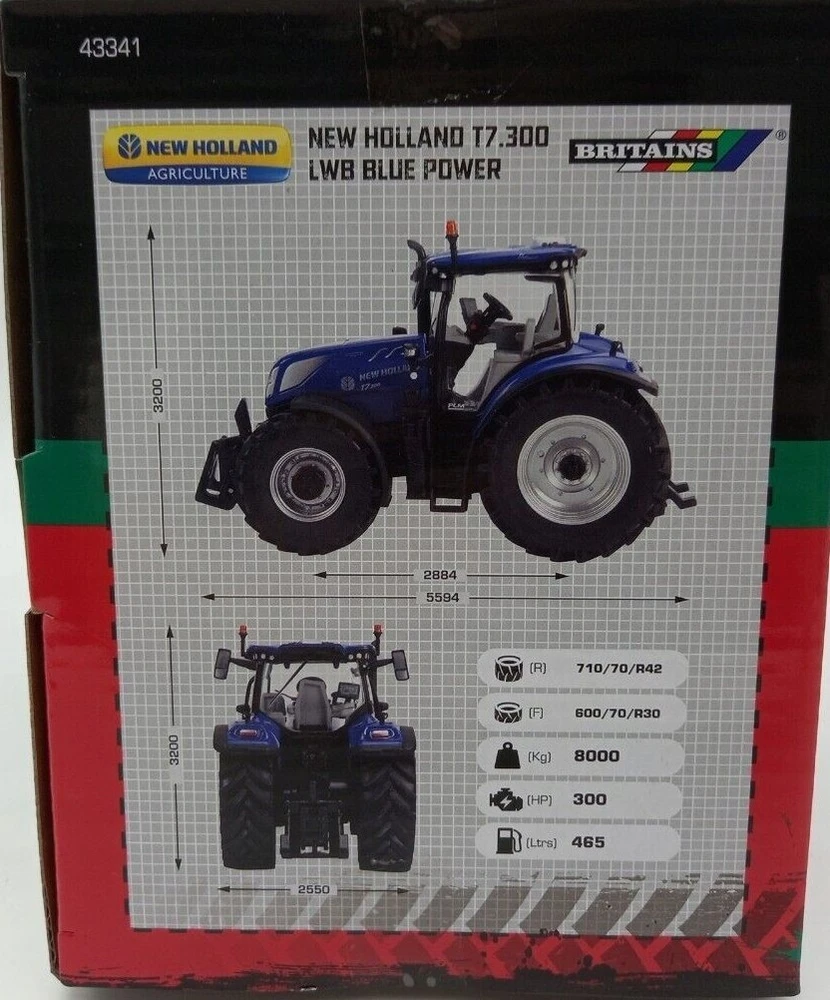 TOMY Britains traktorius New Holland T7.300 Blue43341