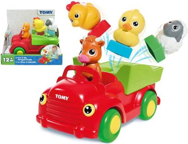 Tomy, „Sort N Pop“, „Farmside Friends“, žaislinis automobilis, 12+ mėnesių