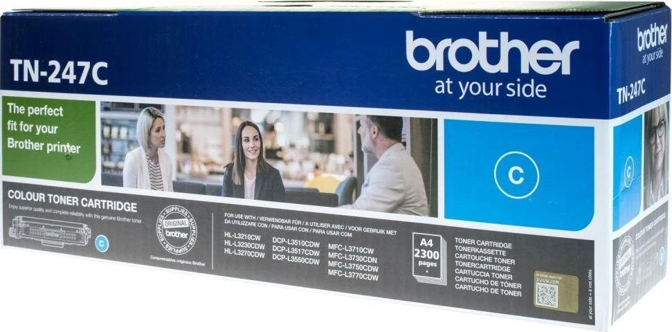 BROTHER TN-247C žydro spalvos tonerio kasetė, 2300 puslapių