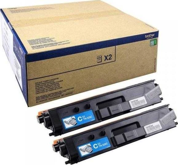 Brother TN-329CTWIN tonerio kasetė 2 vnt Originalus Žydras