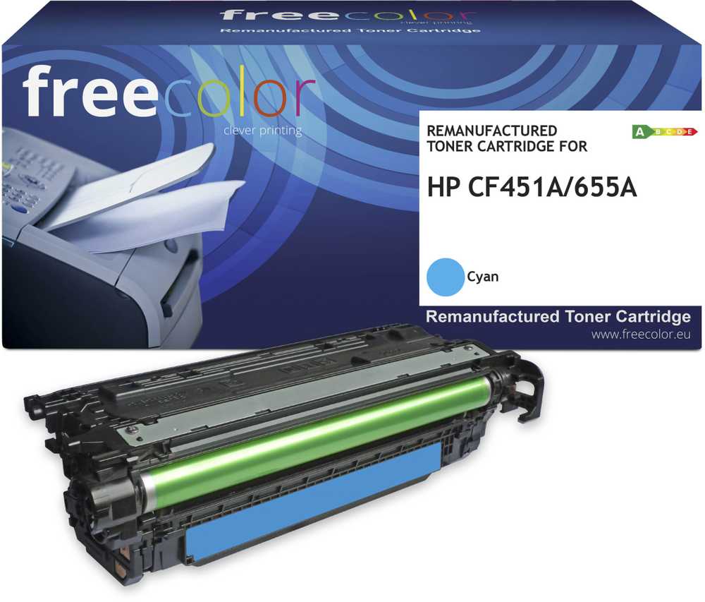 Toneris Freecolor Toneris HP 655A (CF451A) cyan 10500 stron remanufactured
