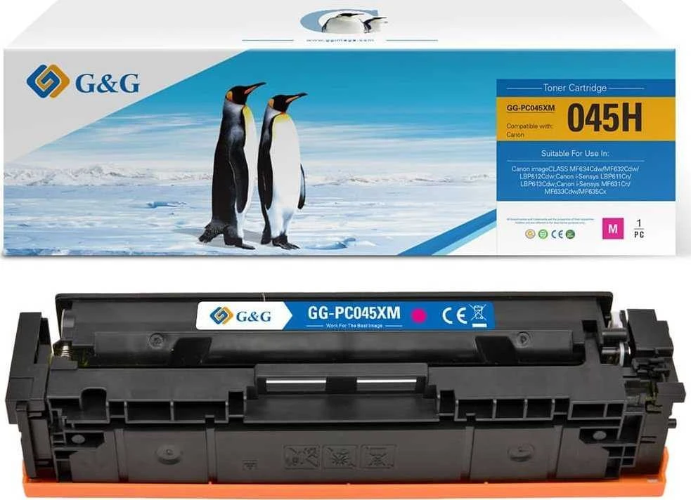 G&G suderinamas toneris su Canon 045HM, NT-PC045XM, rausvai raudonas, 2200s, EOL
