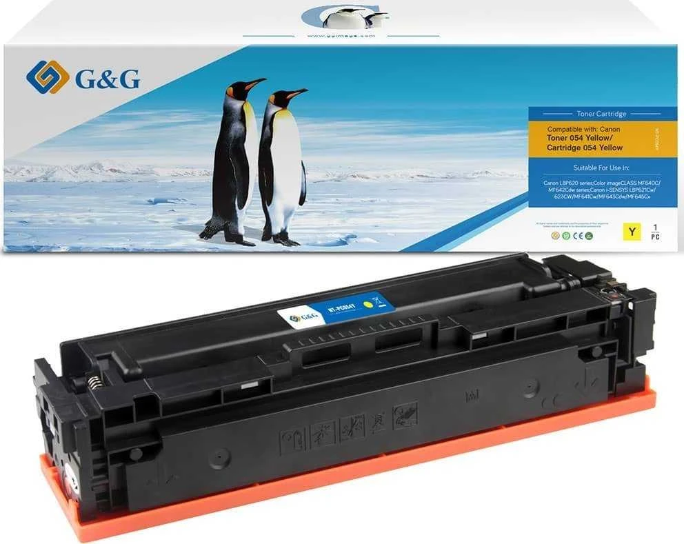 G&G suderinamas toneris su Canon 054HY, NT-PC054XY, geltonas, 2300s, didelės talpos