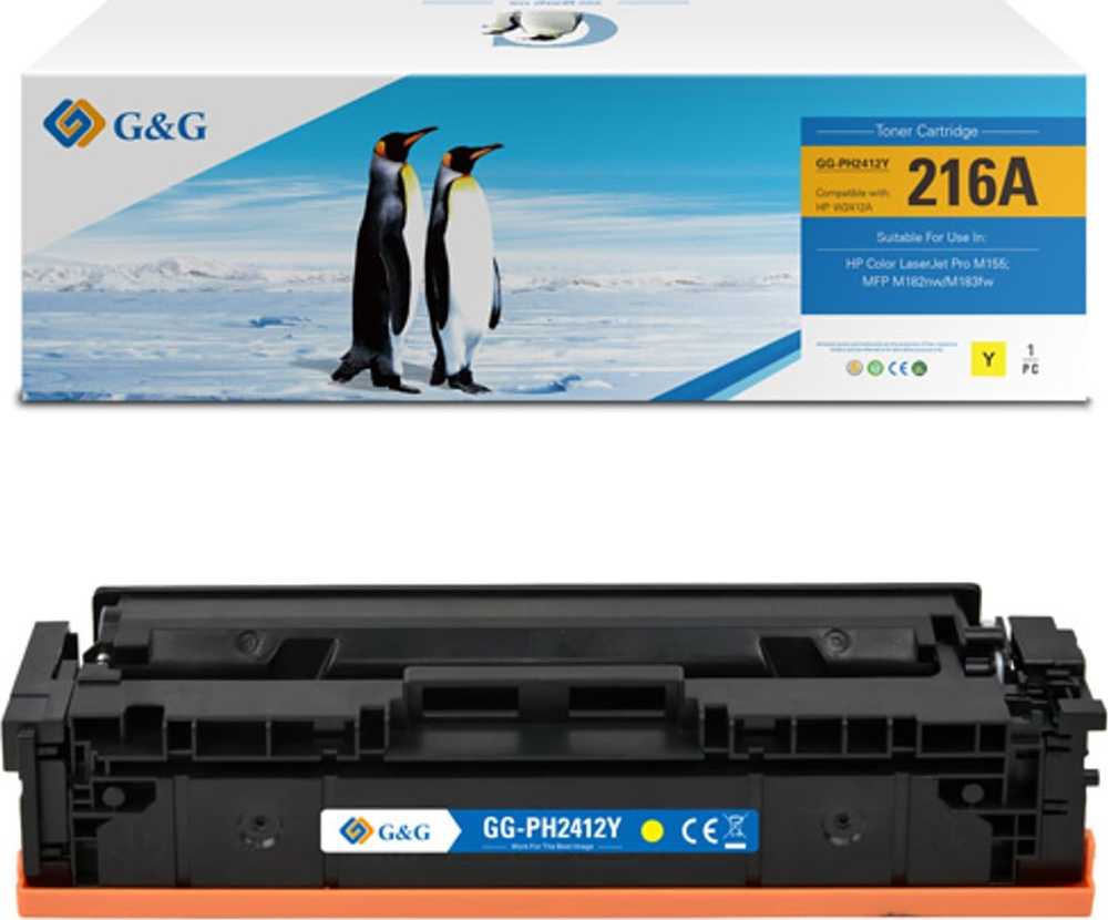 G&G suderinamas toneris su HP W2412A, NT-PH2412Y, HP 216A, geltonas, 850s