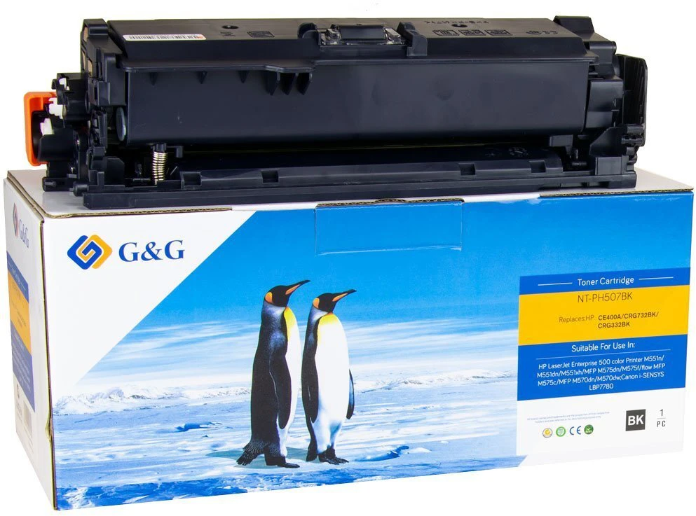 G&G kompatybilny toner su HP CE400A, NT-PH507BK(CE400A), HP 507A, juodas, 5500s