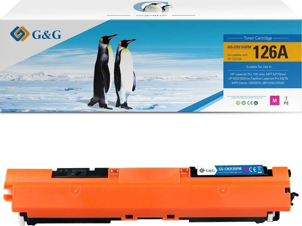Su G&G suderinami dažai su HP CE313A, NT-CH313FM-A, HP 126A, rausvai raudona, 1000s