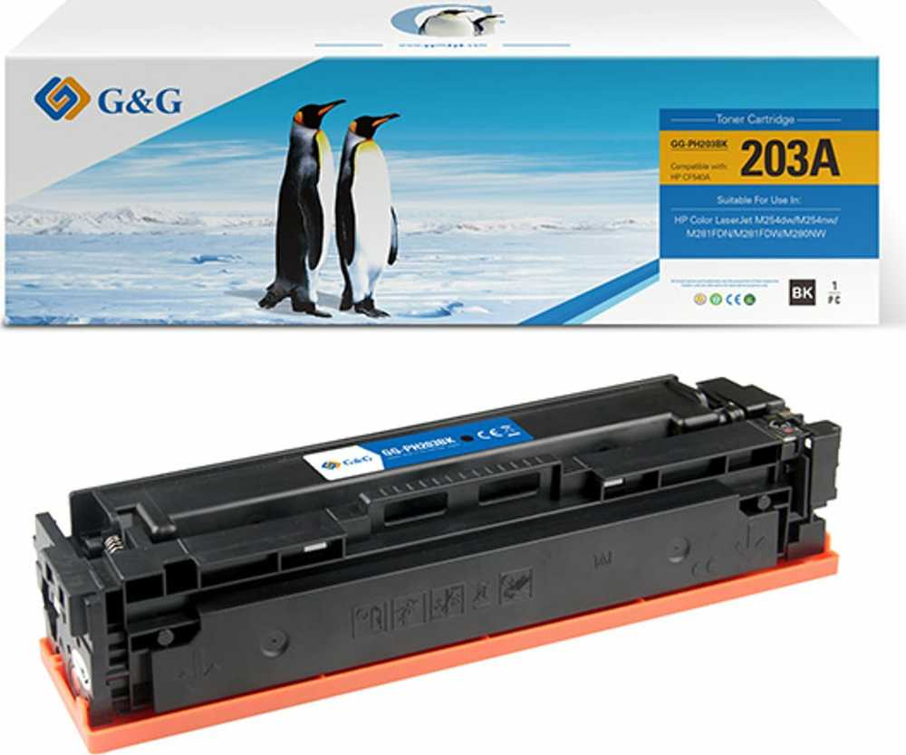 G&G kompatybilny toner su HP CF540A, NT-PH203BK, HP 203A, juodas, 1400s